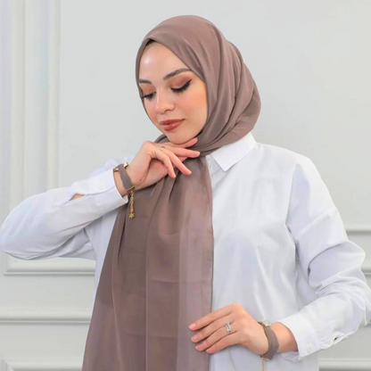 Ensemble Coordonné - Foulard en Crêpe Chiffon avec Montre & Bracelet